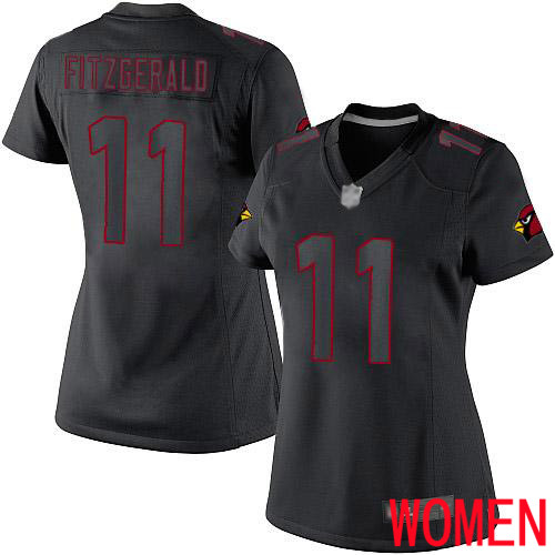 Arizona Cardinals Limited Black Women Larry Fitzgerald Jersey NFL Football #11 Impact->women nfl jersey->Women Jersey